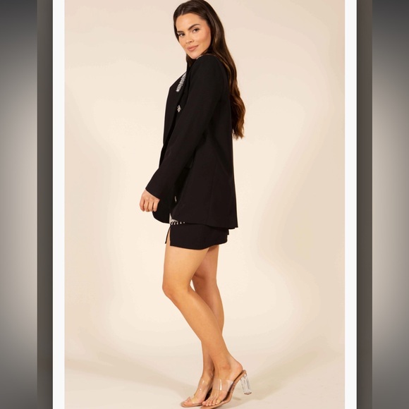 NEW WOMEN’S RHINESTONES BLACK BLAZER - Picture 3 of 4